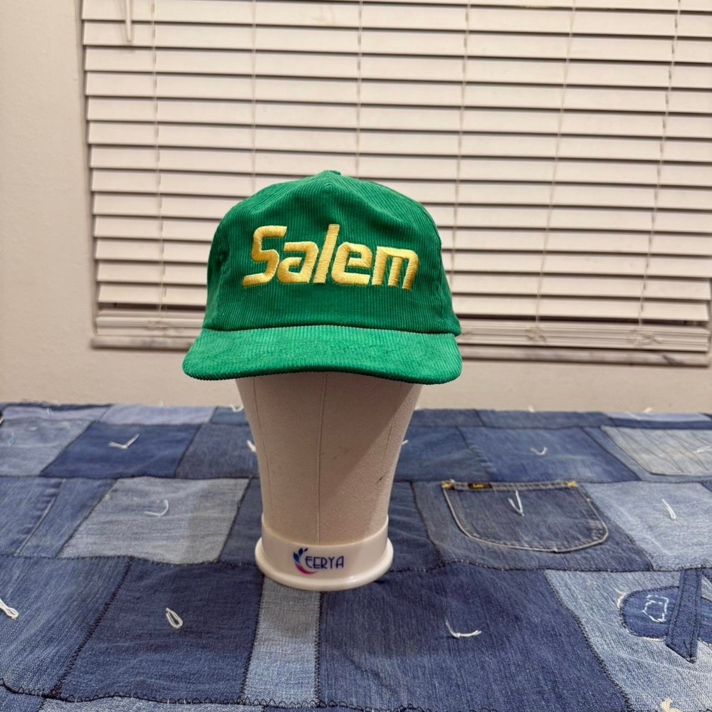 Green and gold corduroy Salem SnapBack hat was accessories